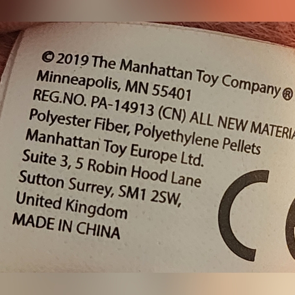 Manhattan Toy Plush Bunny Rabbit Rose Pink Floral Ears Plastic Eyes 15" - Picture 9 of 9